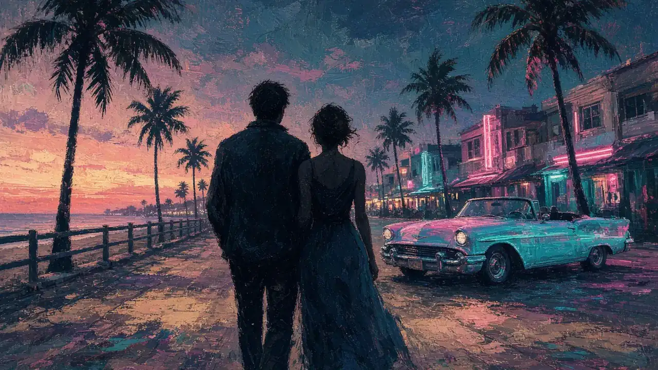 Poster illustration for GTA 6 characters — Jason and Lucia